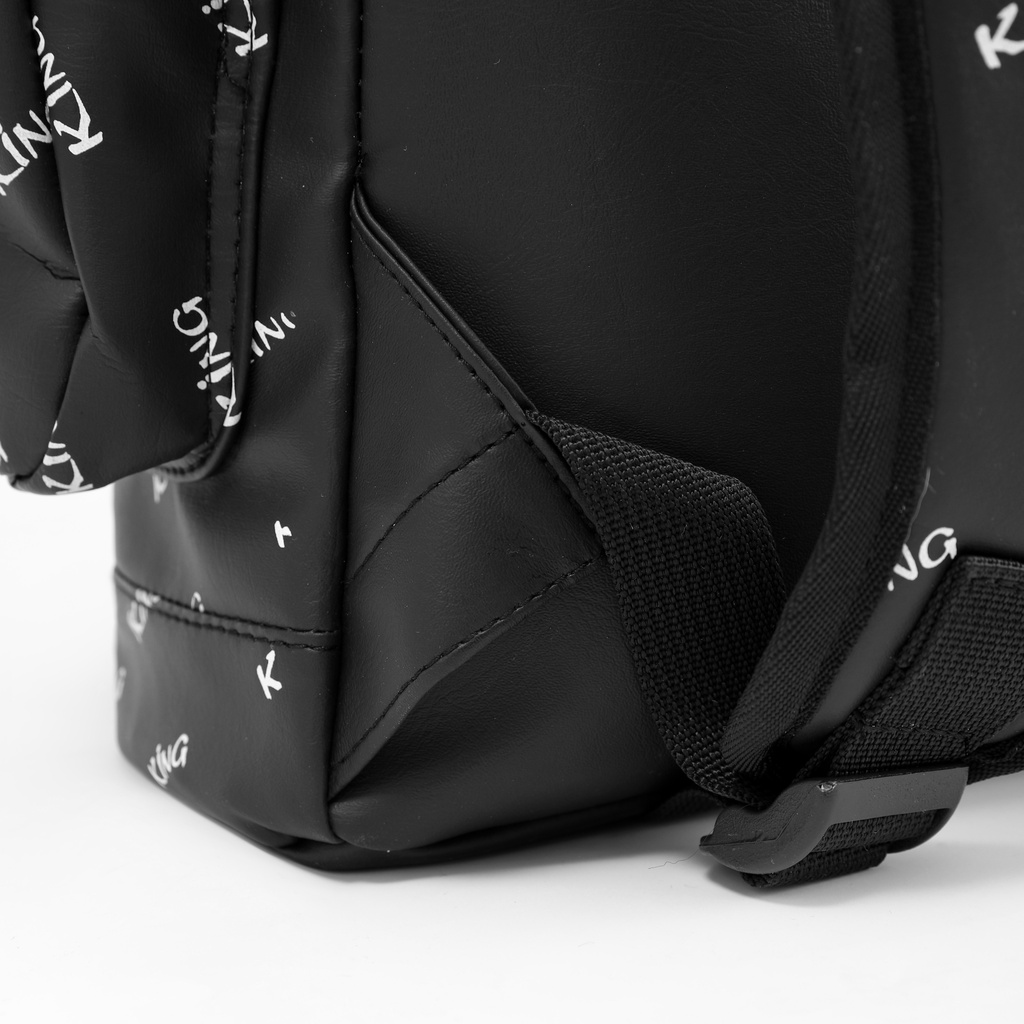 [VOUCHER 8%]Balo Da Backpack Unisex Chống Nước Balo Backpack King - Mẫu 2 -Màu Đen