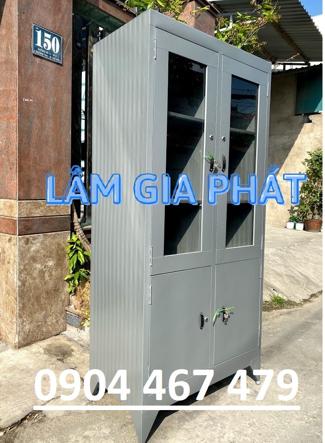 Tủ sắt hồ sơ văn phòng kính bằng sắt mới 100%