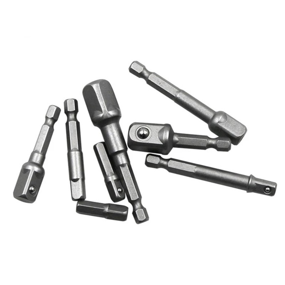 【BEUMK】 Drill Socket Adapter 1/4in Hex Shank Adapter Drill Nut Driver Power Extension Bar For Impact Driver 1/2 3/8 1/4