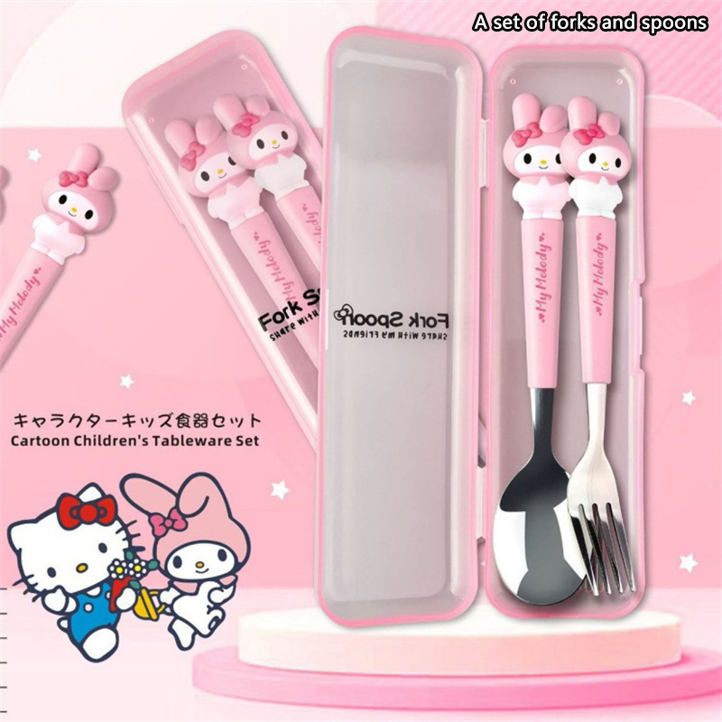 1PC Fork Cutlery Easy To Clean High Quality Household Products Sanrio Tableware Reusable Tableware Set/knife Spoon Cutlery Tableware