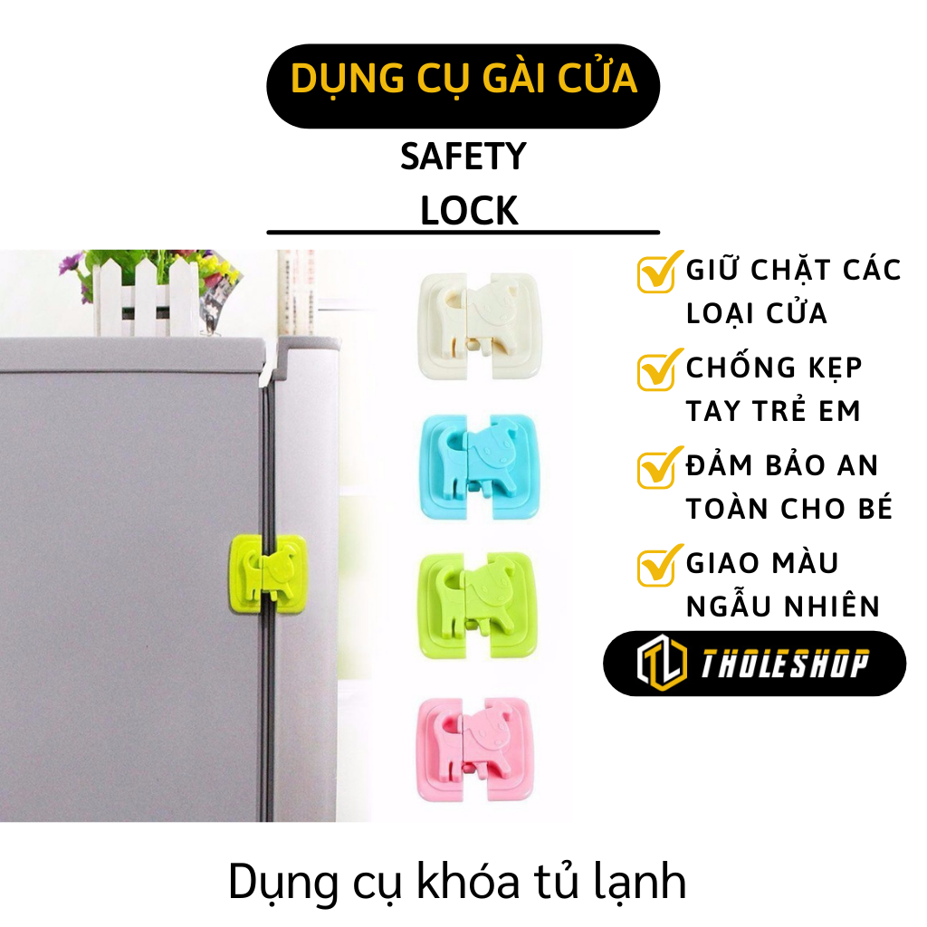 Khóa gài cửa tủ lạnh - Dụng cụ gài cửa đa năng giúp giữ chặt các loại cửa trong nhà bạn - Khóa gài an toàn tủ lạnh, ngăn kéo, cửa tủ