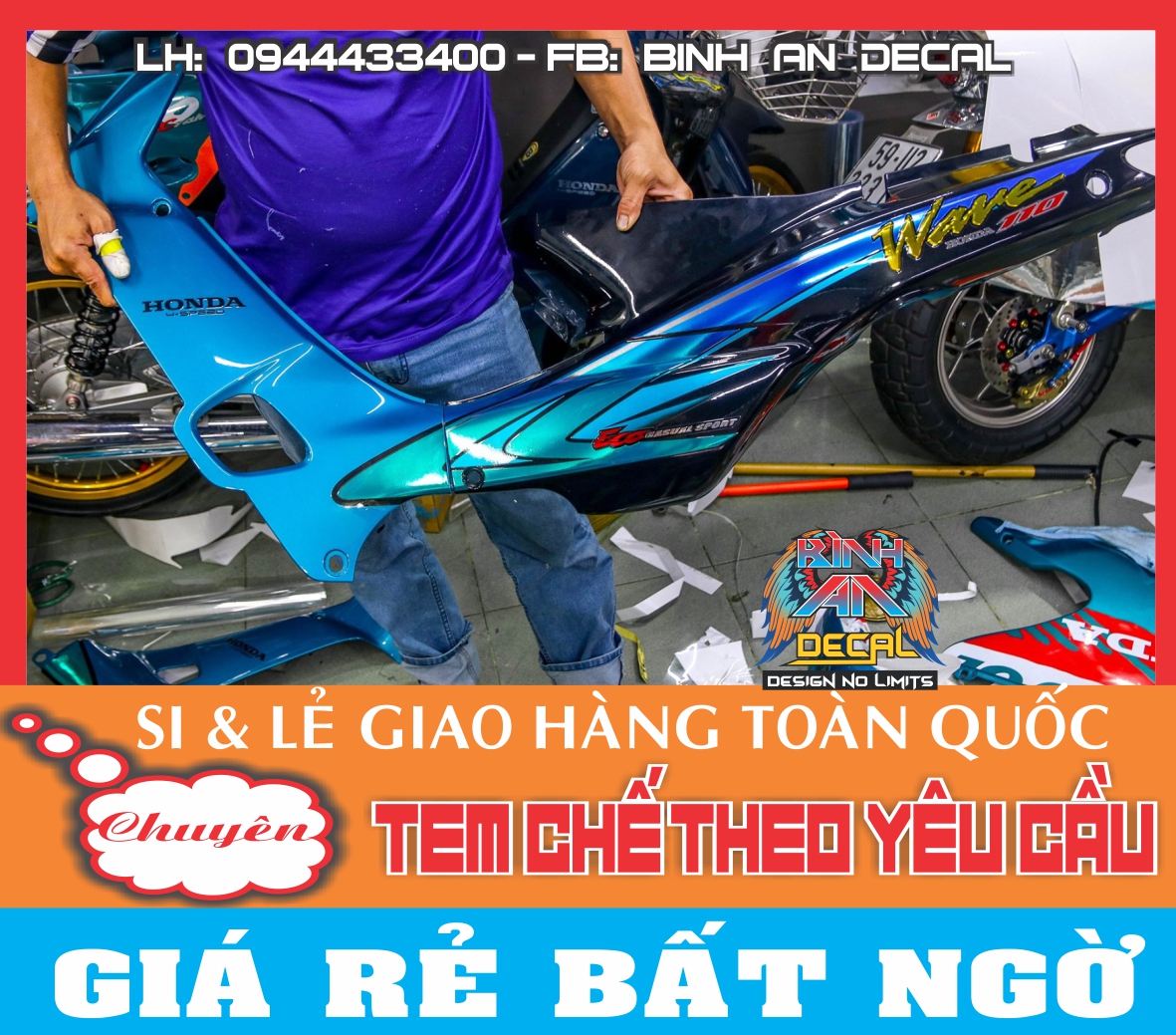 Tem rời wave đời đầu - xanh đen