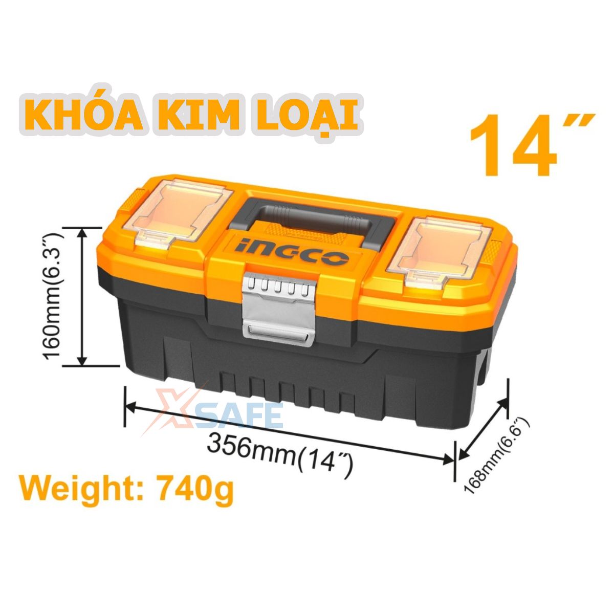 Multi-size 14-20 inch drop resistance crash-resistant tool barrel 1 main compartment, 6 additional compartments, drill tool box