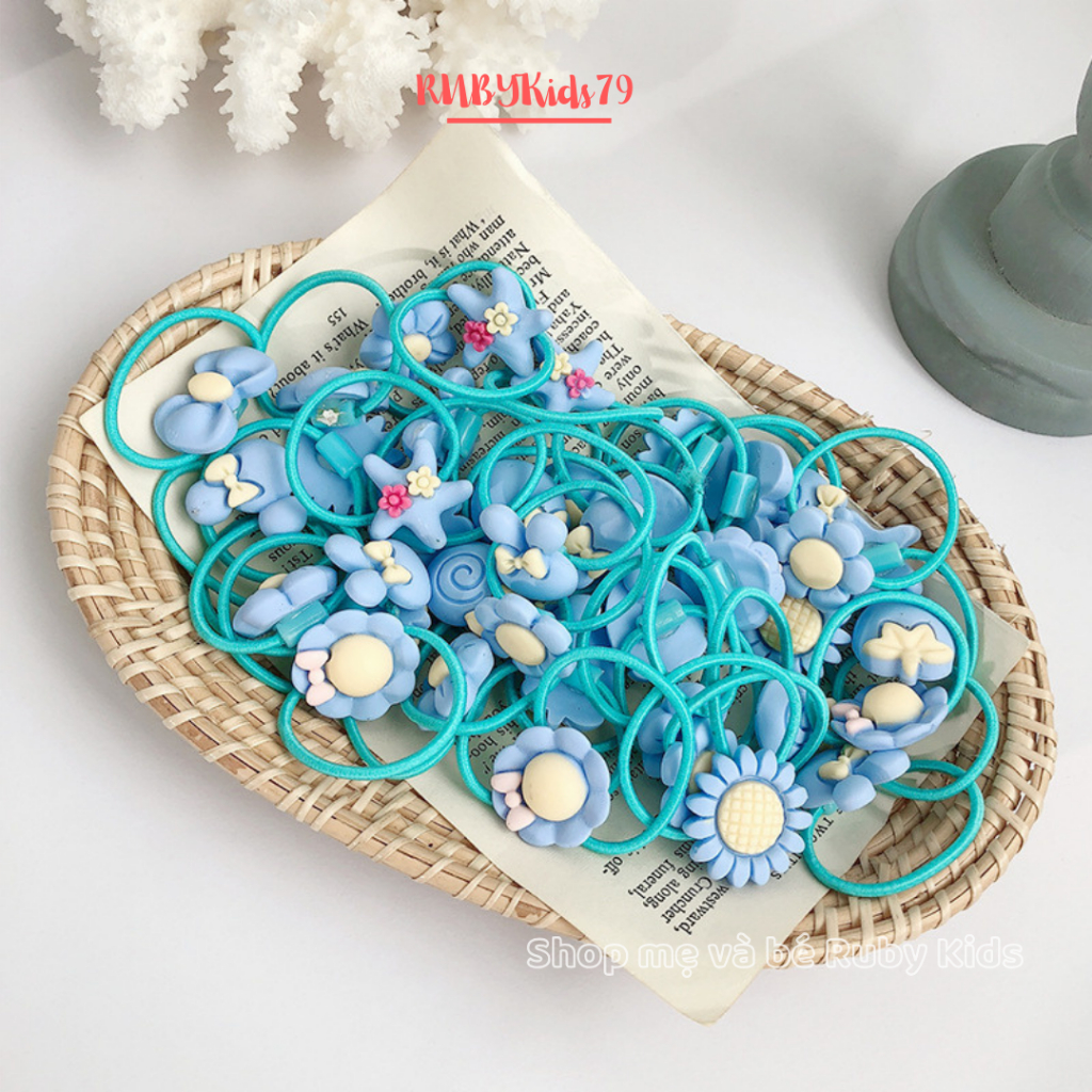 Dây cột tóc cho bé set 40 sợi, cột tóc cho bé gái đáng yêu nhiều màu sắc - rubykids79