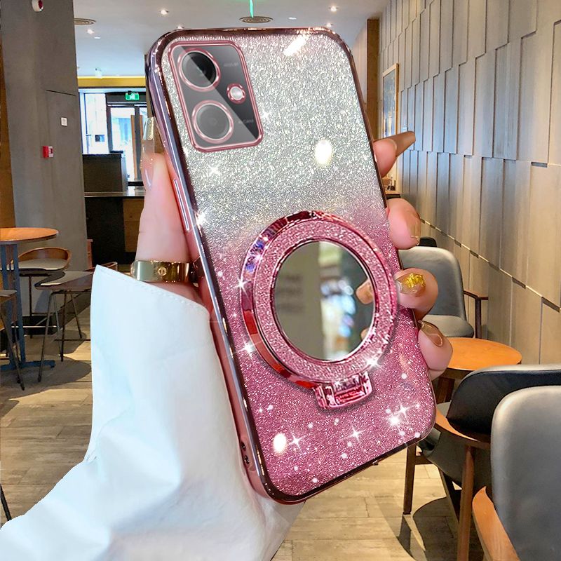Bargain%20price%20For%20OPPO%20A5%20Pro%204G%20Back%20Cover%20Makeup%20Mirror%20Stand%20Holder%20Phone%20Case%20for%20Girls%20Luxury%20Slim%20Cover%20with%20Gradient%20Glitter%20Anti-Scratch%20Protection%20-%20Image%202