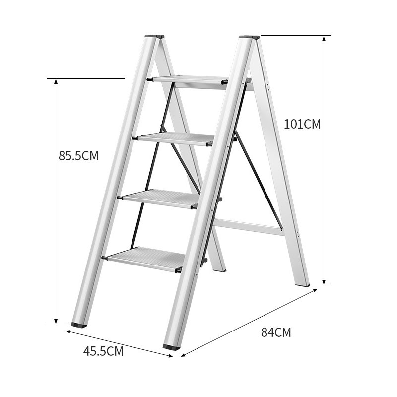 KS Household multi-functional folding ladder thickened aluminum alloy herringbone ladder trellis three-step staircase portable small stepladder stool