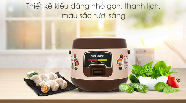 Nồi Cơm Nắp Gài Sunhouse 1 lít SHD8208C