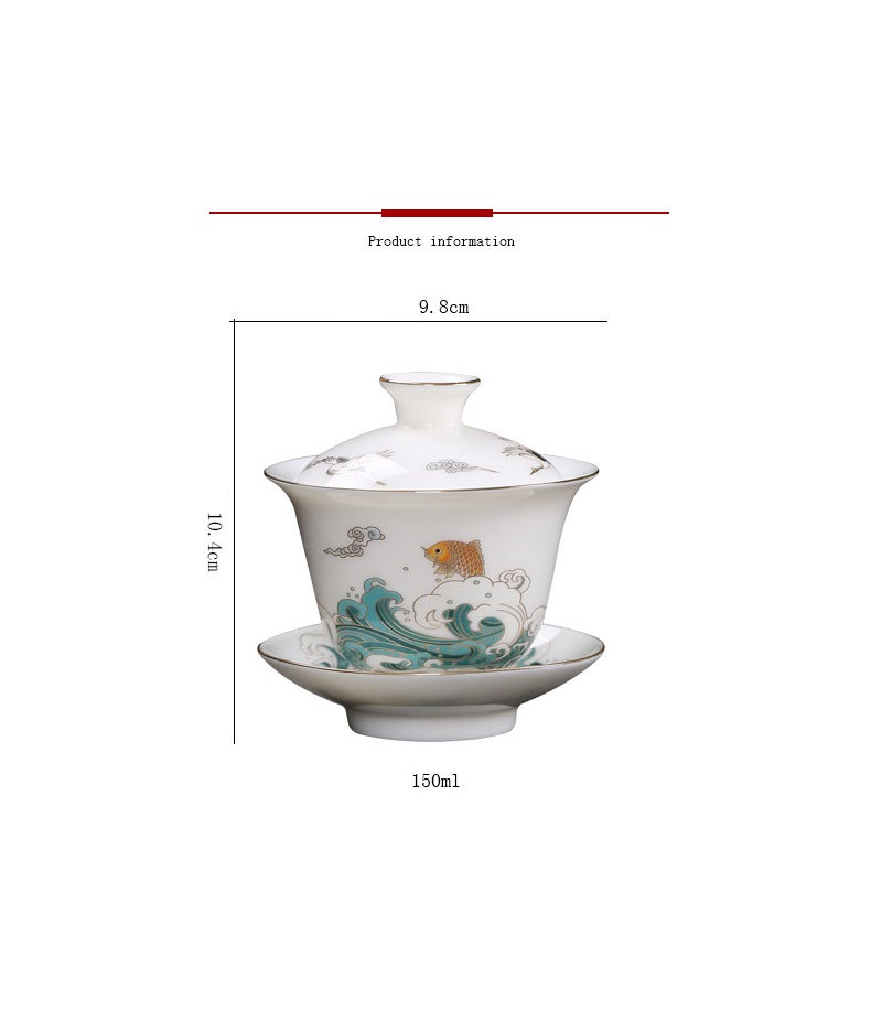 Chén Khải sứ trắng Bạch Định thấu quang 150 ml
