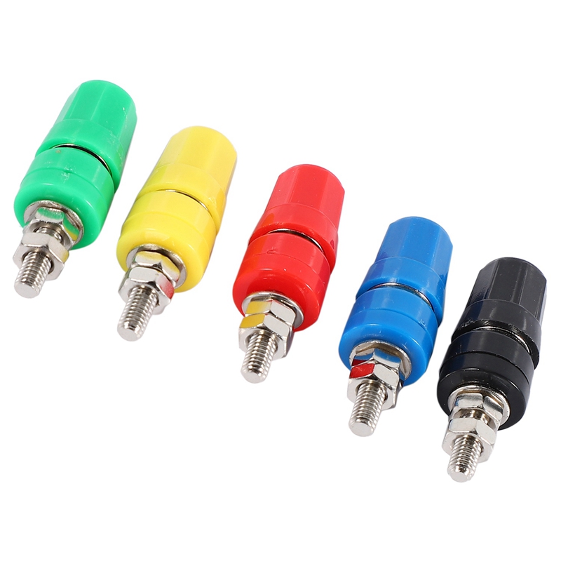 5Pcs M4X36 Pure Copper Terminal 4Mm Banana Jack Socket 20A Binding Post Banana Plug Connector
