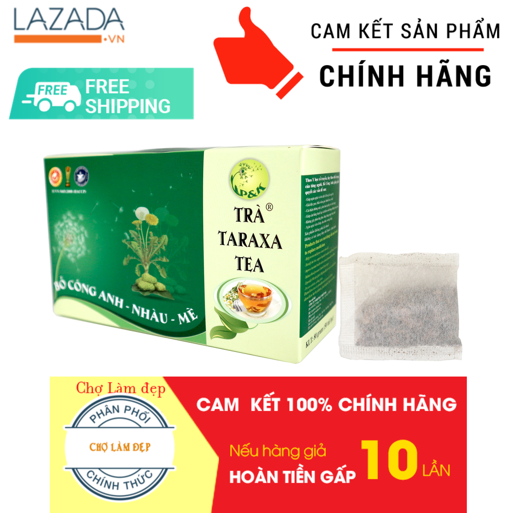 [Chính hãng, date mới] Trà Giải độc, Ngừa viêm khớp, đau nhứt, hạ cholesterol BỒ CÔNG ANH - NHÀU - MÈ P&K (50 túi lọc)