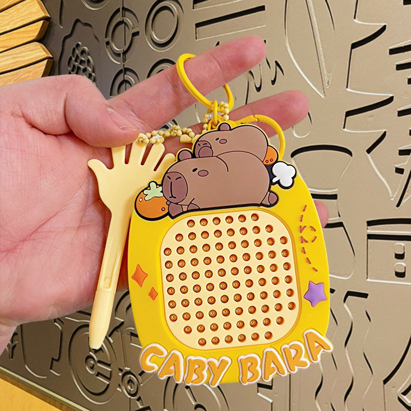 Capybara%20Decompression%20Magnetic%20Steel%20Ball%20Drawing%20Board%20Children's%20Gift%20Cute%20Toy%20Kawaii%20School%20Bag%20Pendant%20Car%20Keychain%20Cute%20-%20Image%203