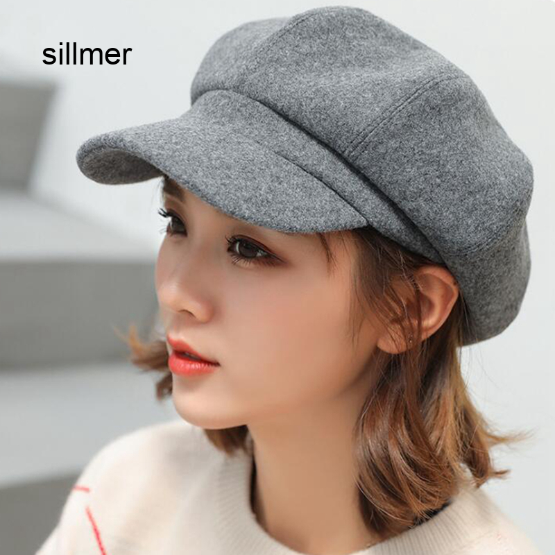 Women Hat Women Beret French Beanie Cap Warm Newsboy Cap Flat Cap Winter Hat Baker Women Cap Octagonal Hat
