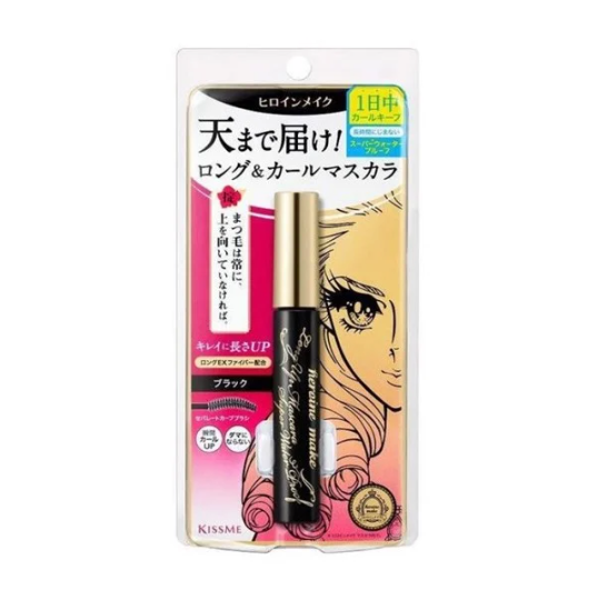 Mascara chuốt mi dạng màng phim nâng cao làm cong, dài và dày mi kissme heroine mascara super wp