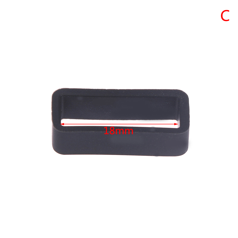 7 Sizes Black Silicone Watch Strap Retaining Hoop Loop Rubber Buckle Ring 14-26mm Retainer Holder Watchbands Accessories