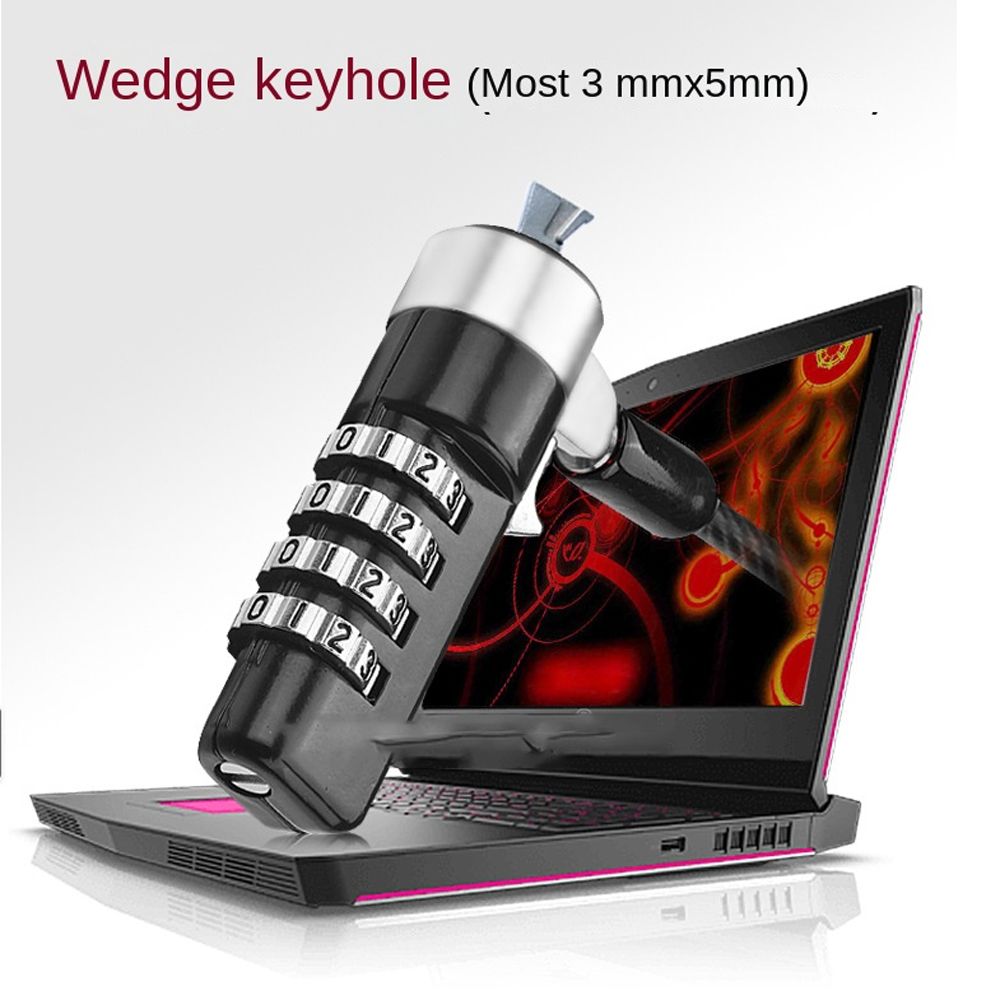 Practical Travel Office For Notebook For Dell Laptop Tablet and Phone Suitable For Dell Lock Hole Protective Lock Laptop Computer Lock Password Computer Lock Computer Anti-theft Chain Lock.