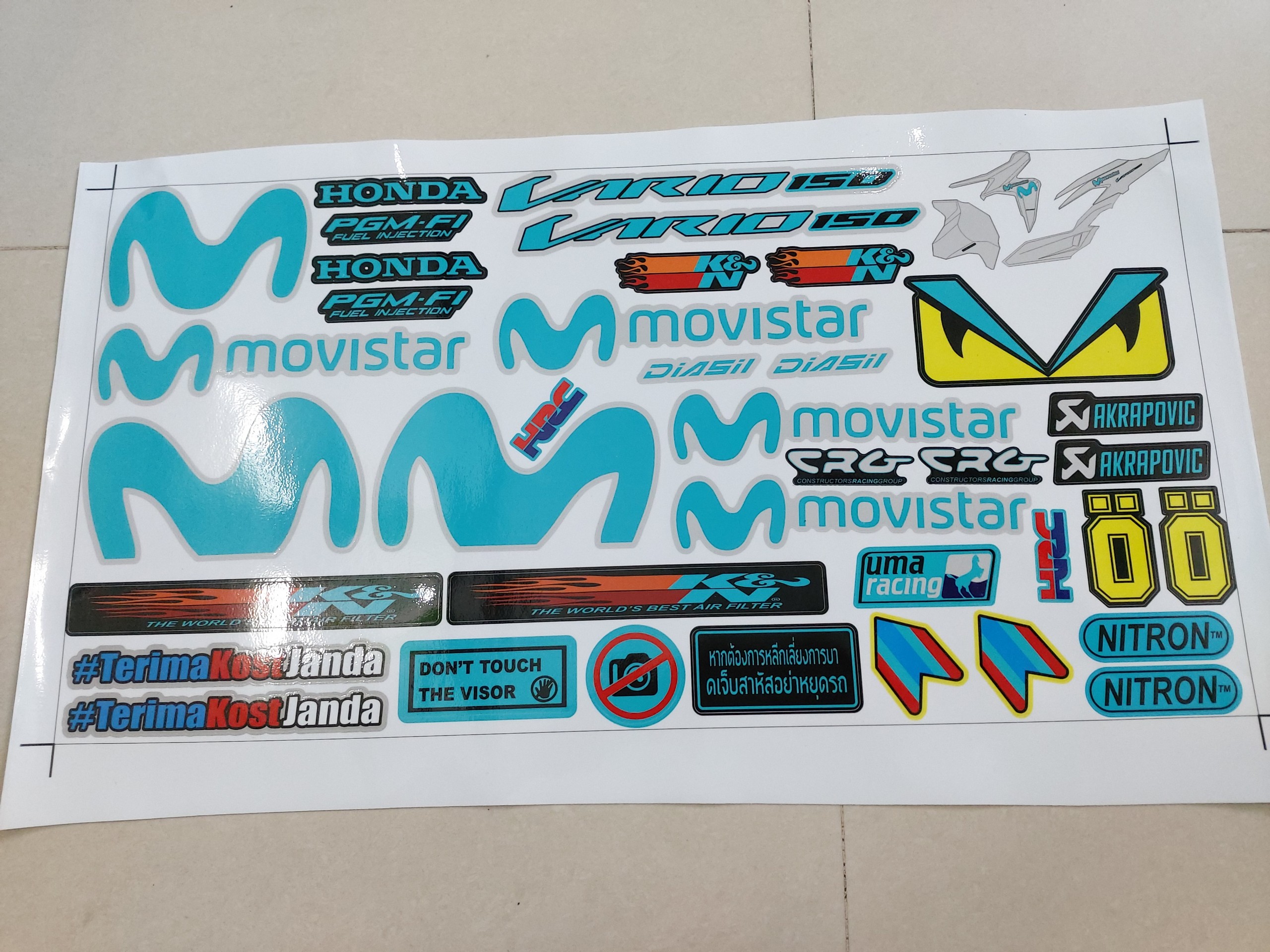 Tem xe vario movistar tặng logo