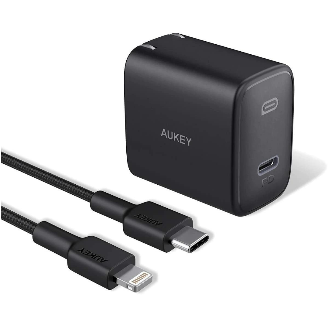Aukey Swift 20W USBC Wall Charger with USBC to Lightning Cable 2M