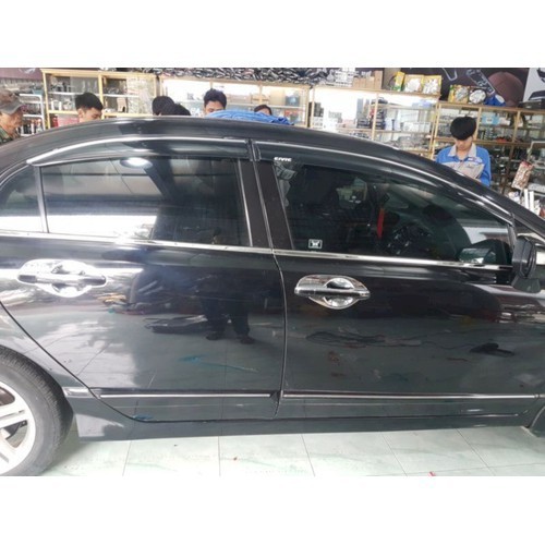 Ốp nẹp chân kính inox xe honda civic 2008-2009-2010-2011-2012-2013 hàng đẹp, sáng bóng