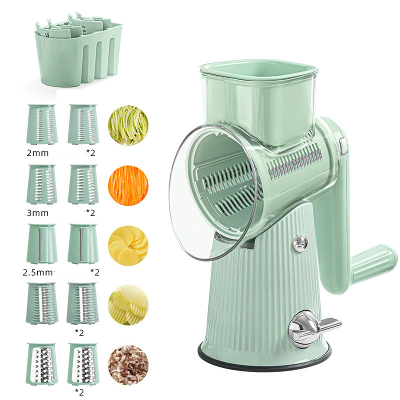 Vegetable cutter, household hand crank, vegetable cutter, multifunctional potato radish grater, slicing shredder