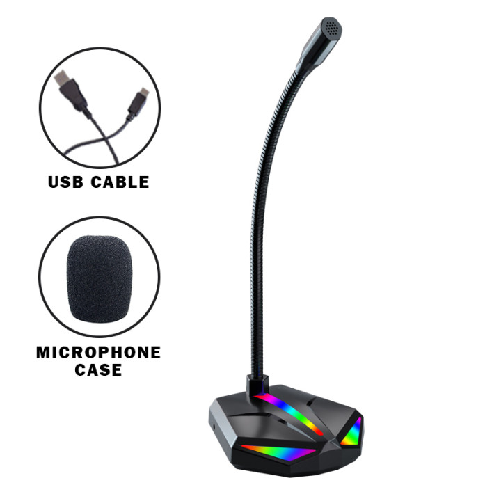 Melulo USB Computer Microphone Desktop Microphone 3.5mm AUX Plug Mic