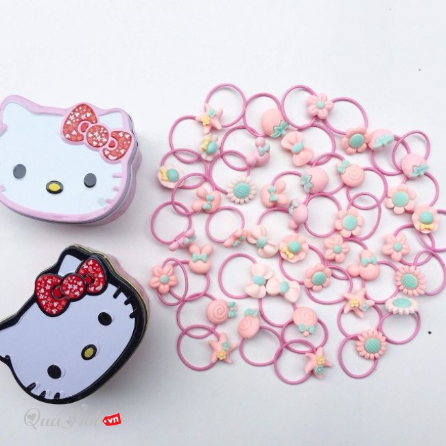 Dây buộc tóc/ hộp dây cột tóc kitty ngộ nghĩnh cho bé