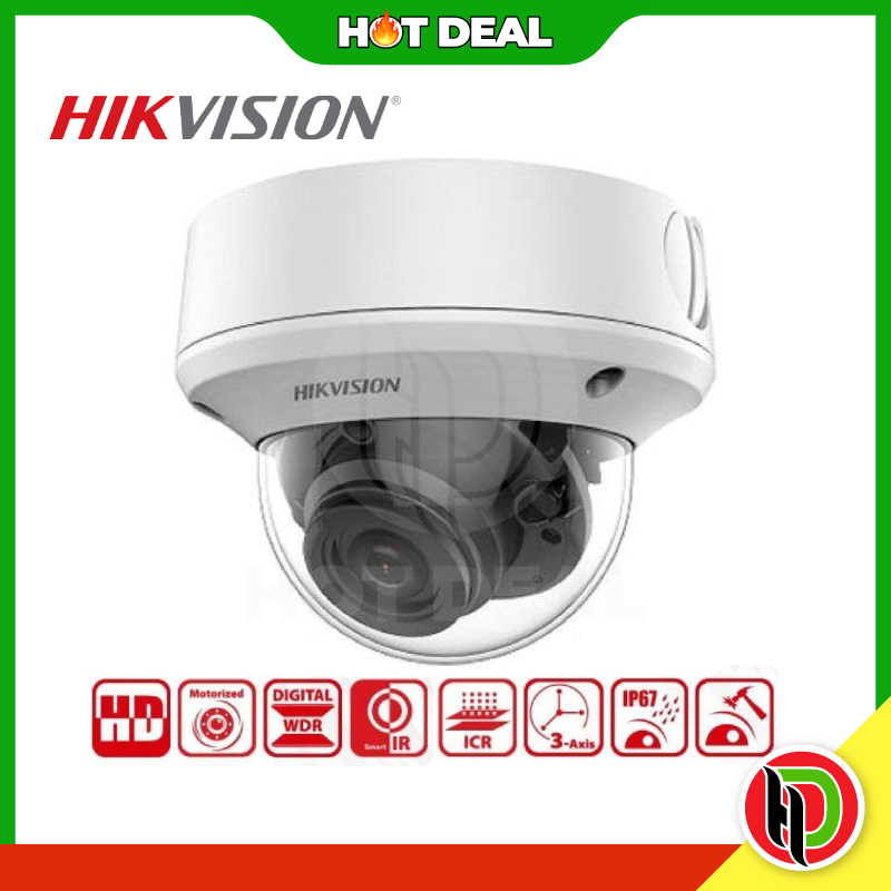 Hikvision DS-2CE5AH0T-VPIT3ZF 5MP hồng ngoại, motorized varifocal, hình ảnh hộp sản phẩm phục vụ triển khai thực tế