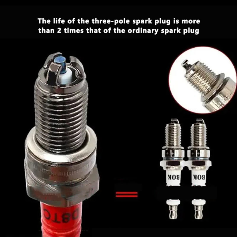 High Performance Three jaw three energy-saving spark plug Motorcycle Iridium 10mm Spark Plug D8TC A7TC For 48CC- 80CC JH70 DY90 Suitable For Most Motorcycles On The Market. 