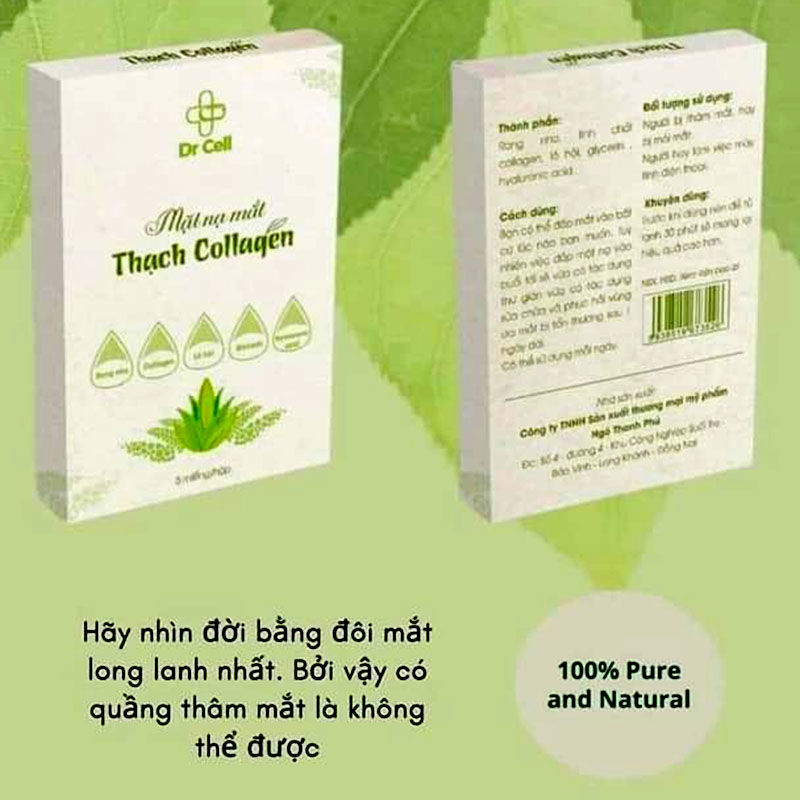 Miếng Dán Thâm Quầng Mắt, Mặt Nạ Mắt Thạch Collagen Dr Cell