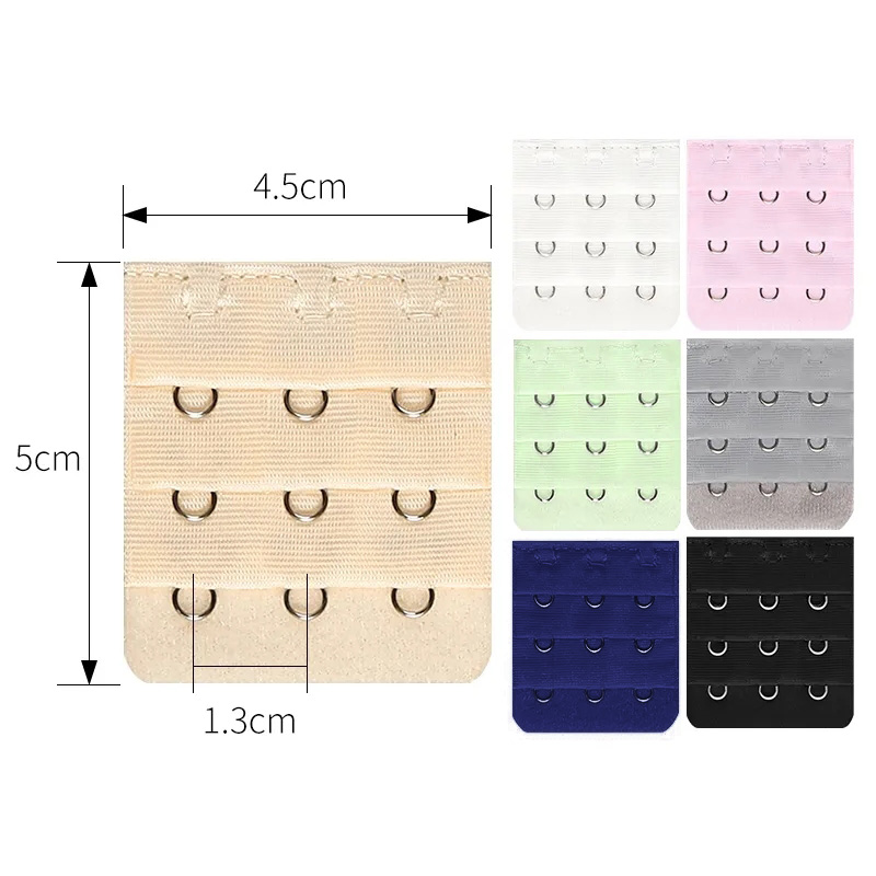 INTIMA Bra Extender Straps 3 Rows 3 Hooks Multiple Colour Bra Accessories Underwear Extenders