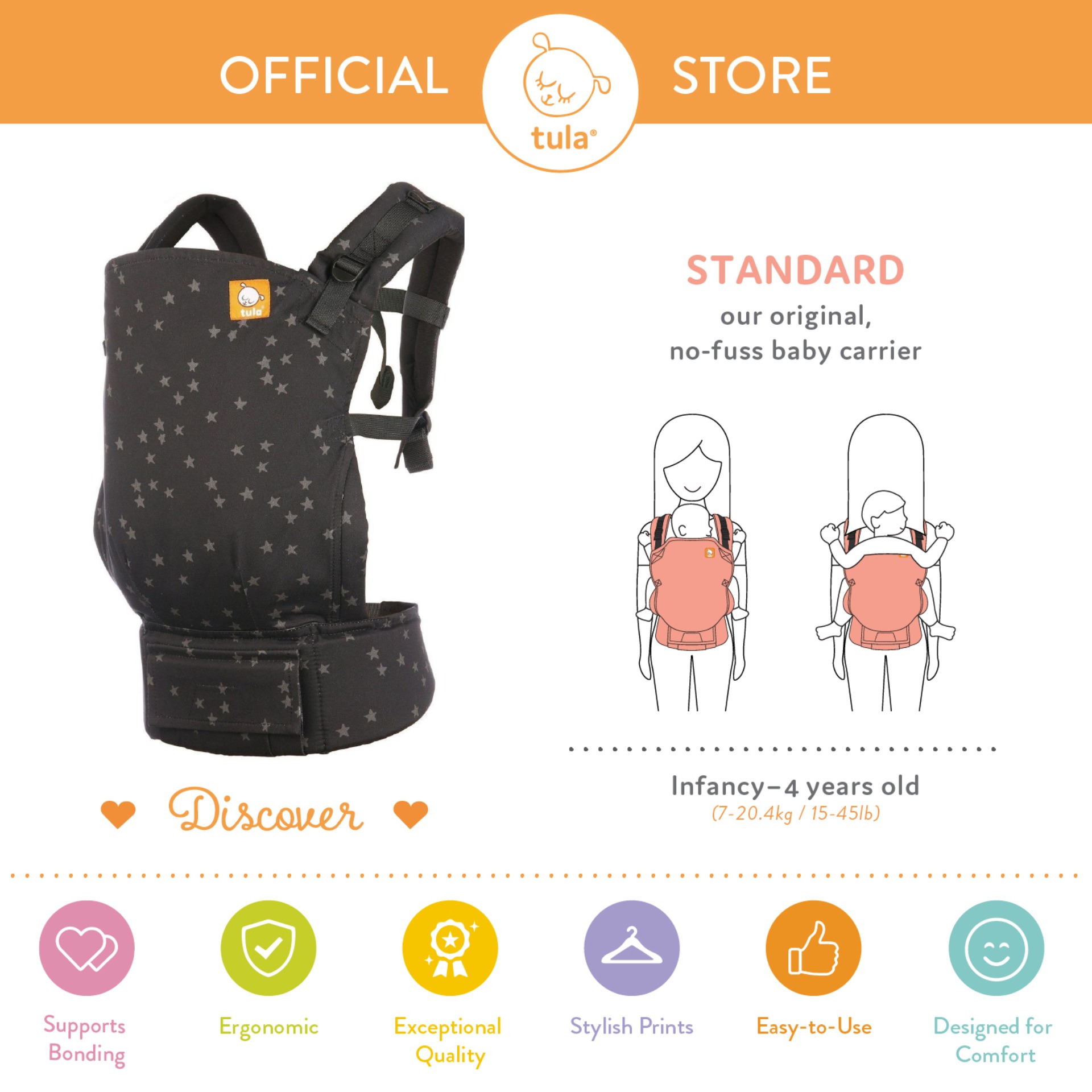 tula standard baby carrier discover