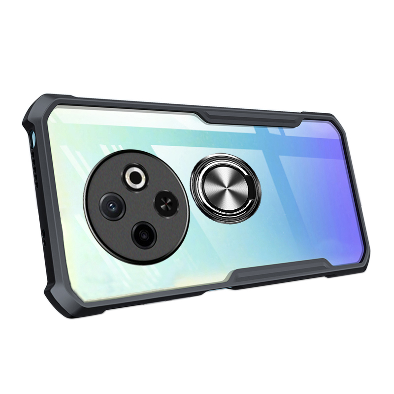 Phone case Tecno Spark 30C Hard Clear Transparent Shockproof Armor Car Adsorb Holder Ring Back Cover Tecno Spark 30C Case.