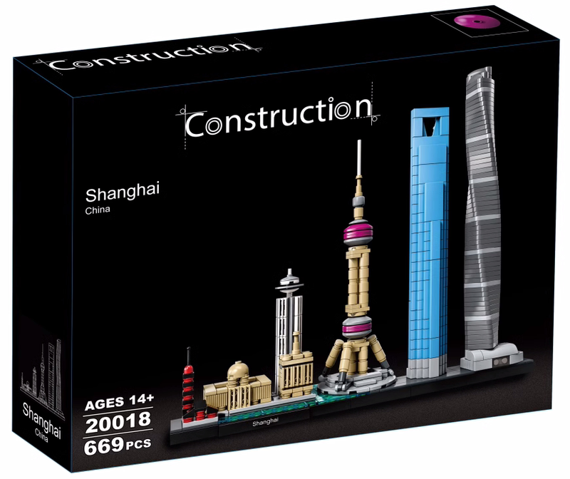 LEGO Building Street View Series 21039 Shanghai Skyline Oriental Pearl TV Tower Assembled Lego China Toy Building Blocks 17009