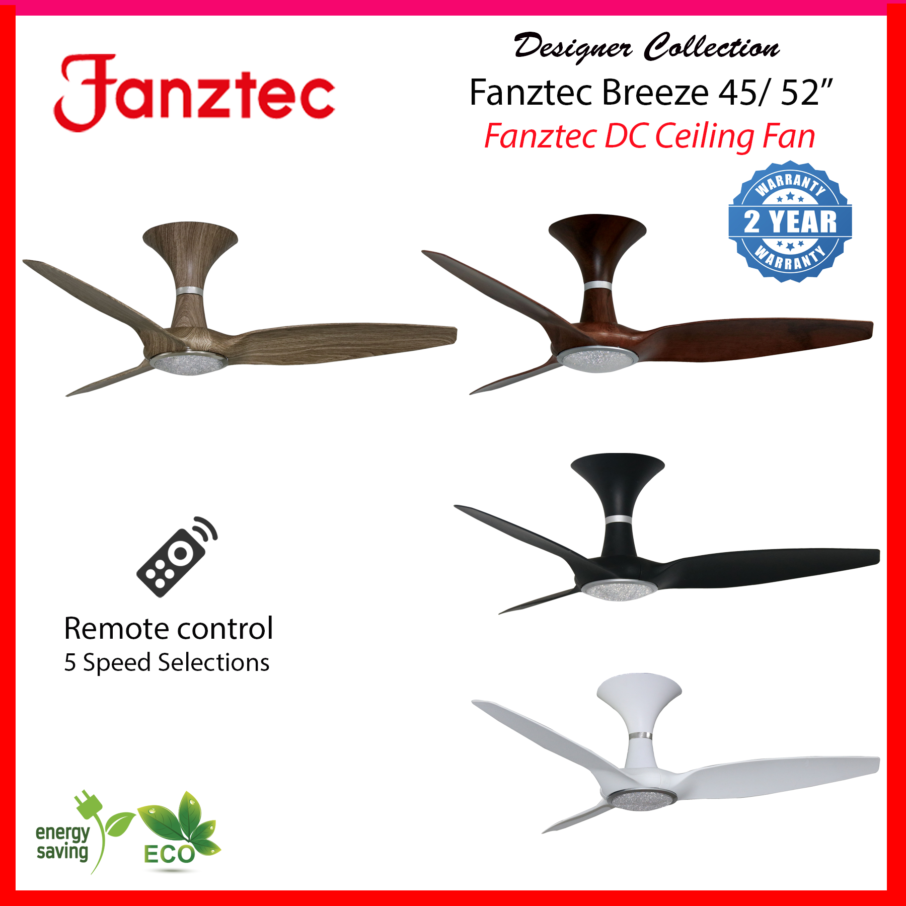 Fanztec BREEZE DC Motor Ceiling Fans 45 