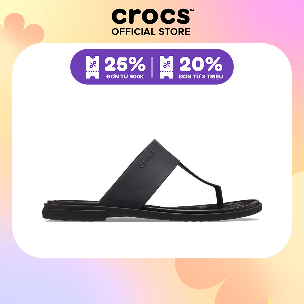 Dép Xỏ Ngón Nữ Crocs Tulum - Black