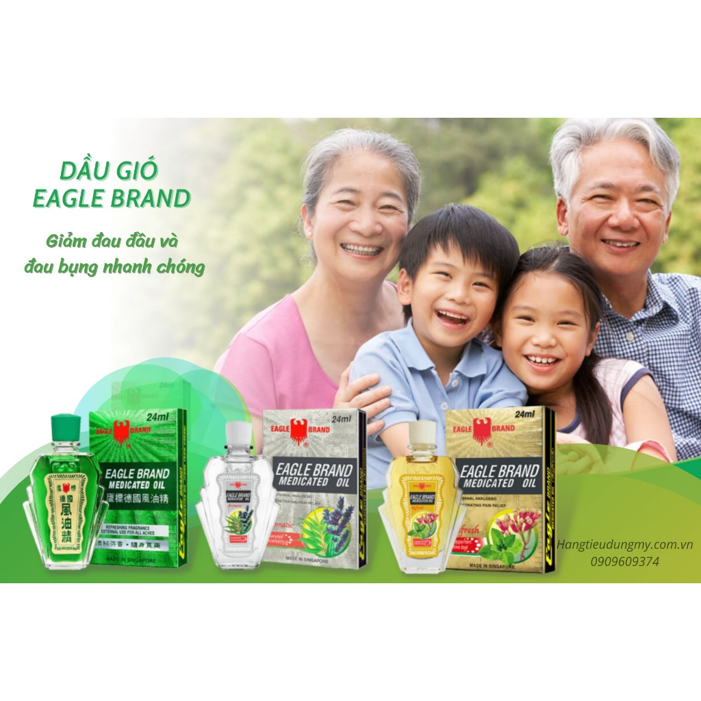 Dầu gió trắng Mỹ Eagle Brand Medicated Oil 24ml