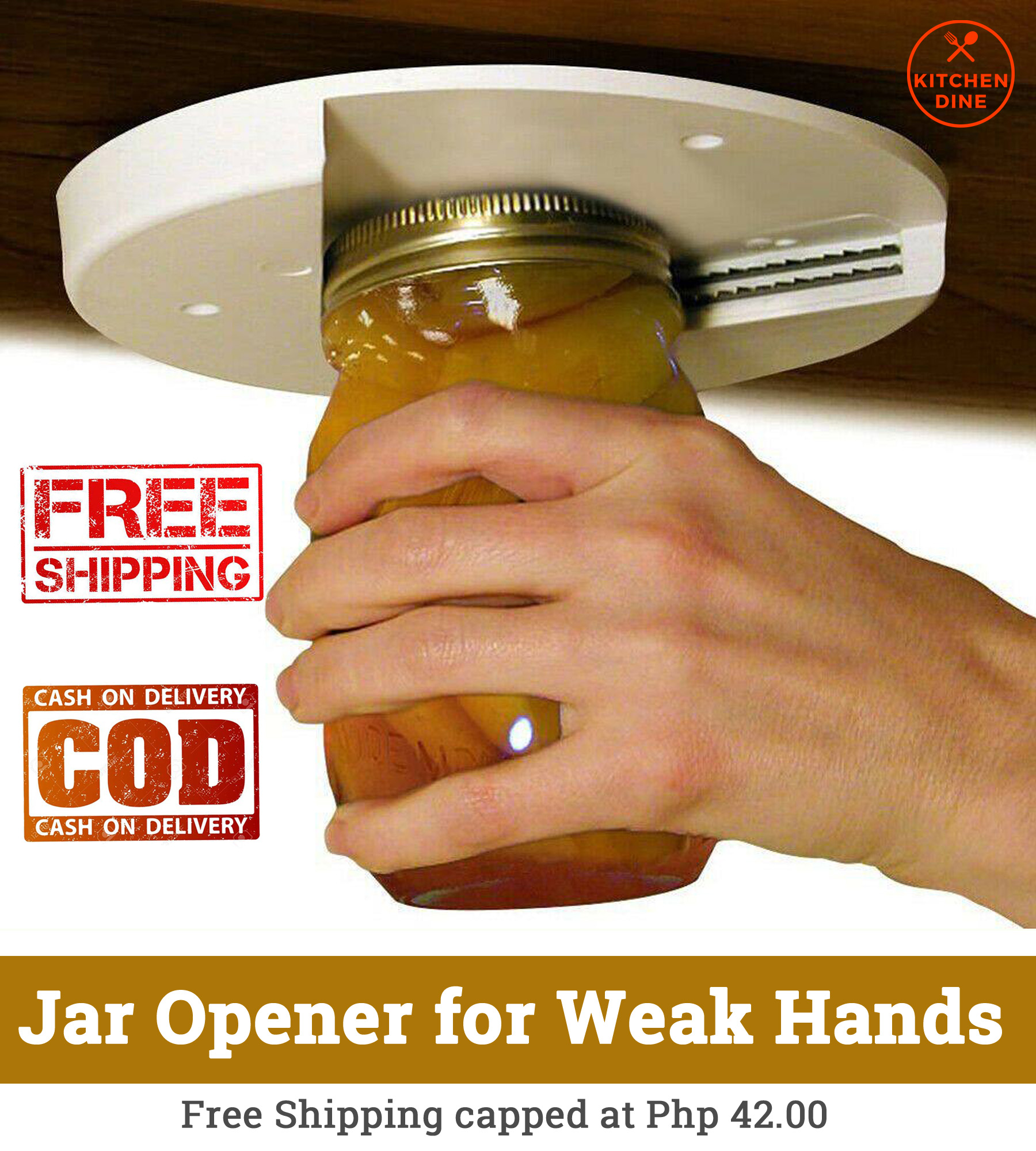 Jar Opener Weak Single Hand Under Cabinet Counter Kitchen Can Bottle Lid  Gripper 