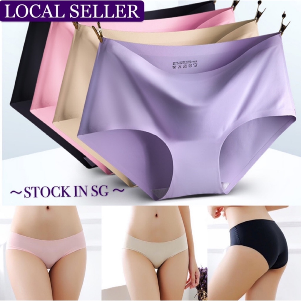 10pcs Women's Underwear Mid Waist Ice Silk Seamless Panties For