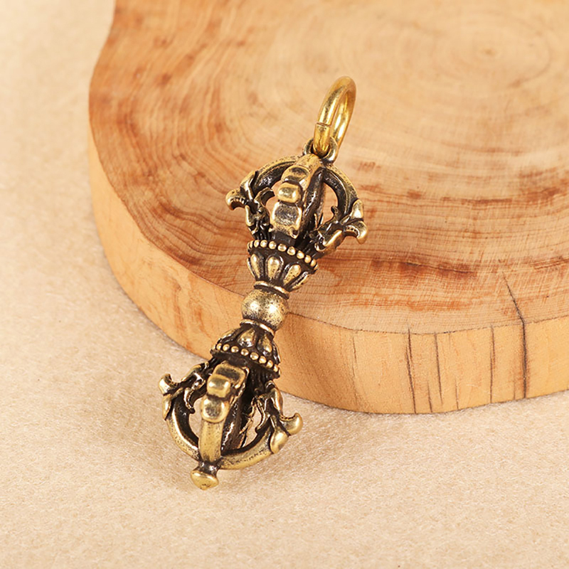 1pc%20Chinese%20Tibetan%20Handcraft%20Buddhist%20Copper%20Five%20Shares%20Dorje%20Vajra%20Pestle%20Crafts%20Mini%20Key%20Ornaments%20XINYAN%20-%20Image%204