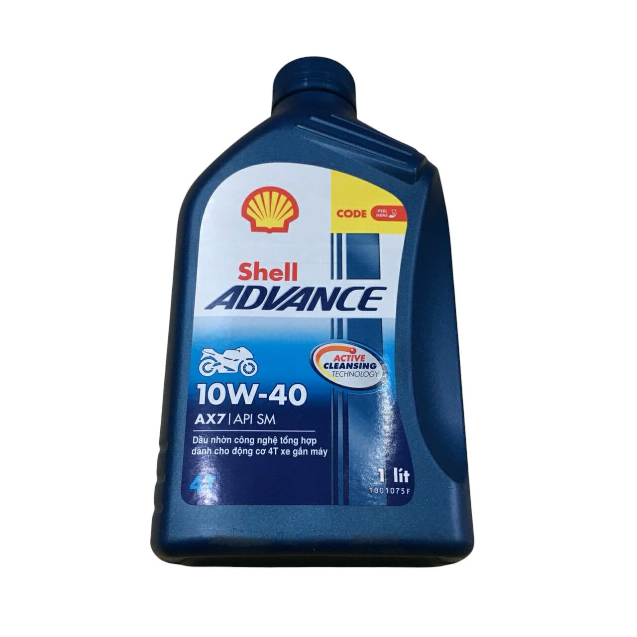 [CÓ CHIẾT LẺ] NHỚT SHELL ADVANCE AX7 10W40 Synthetic Based 1L (Nhớt xe số)