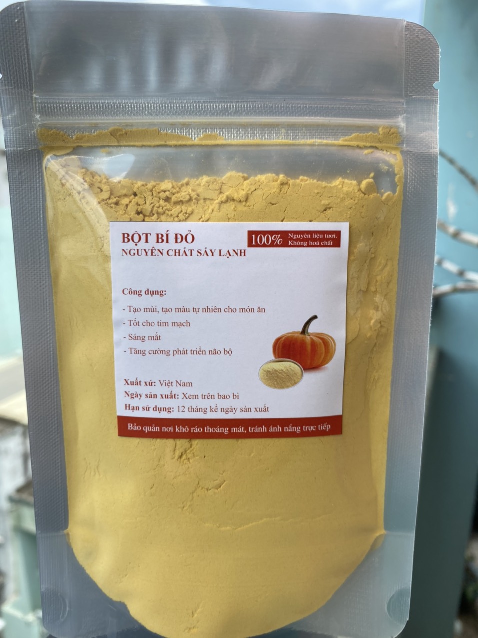 200g Bột bí đỏ nguyên chất
