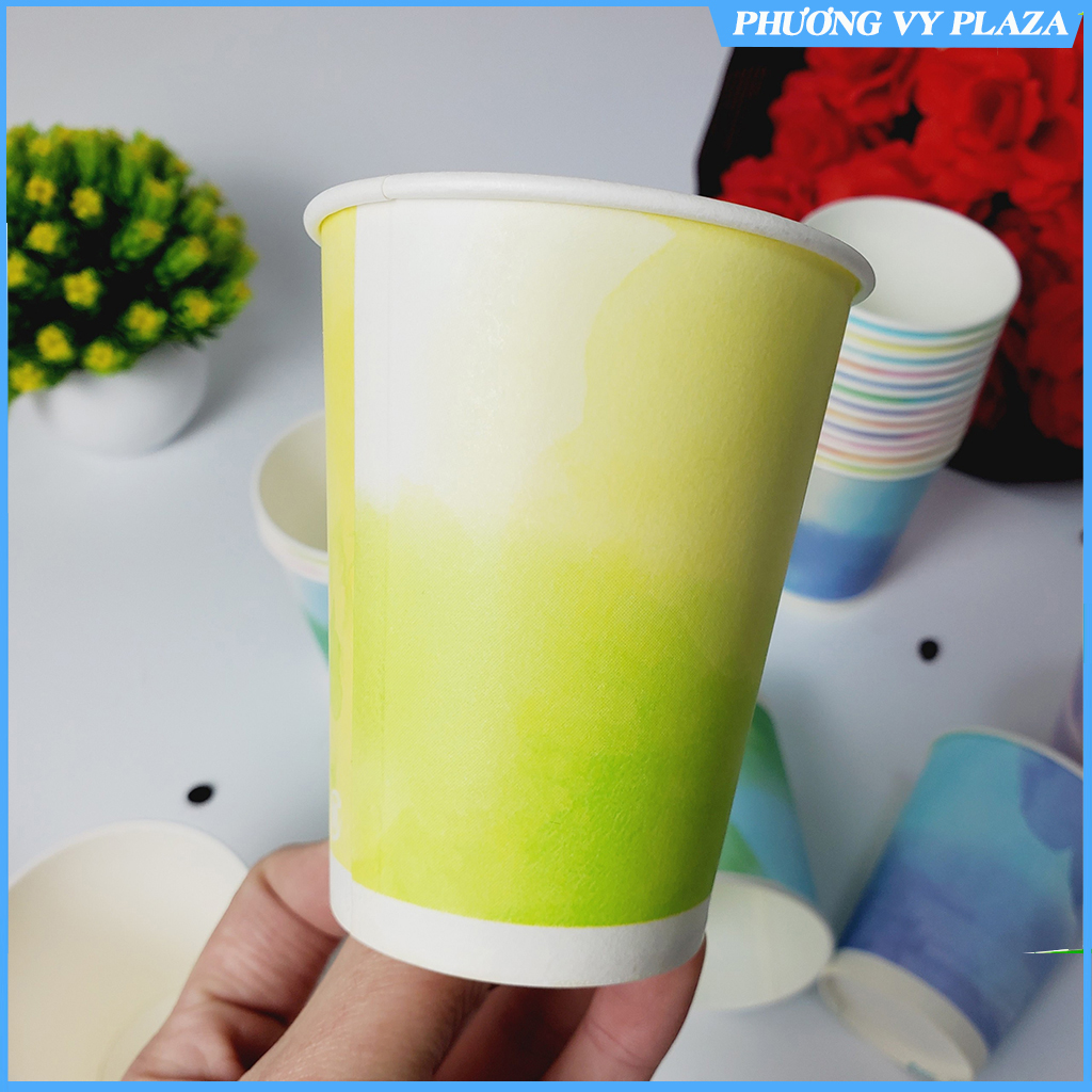 Set 50 chiếc cốc giấy cầu vồng 270ml siêu đẹp 9oz