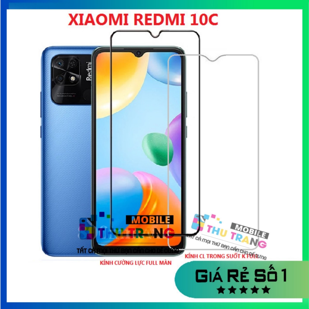 Kính cường lực full màn hình xiaomi redmi 13c redmi 10c / poco c40 poco c65 redmi 10a redmi 12c - kính cường lực trong suốt xiaomi redmi 10c / poco c40 redmi 10a