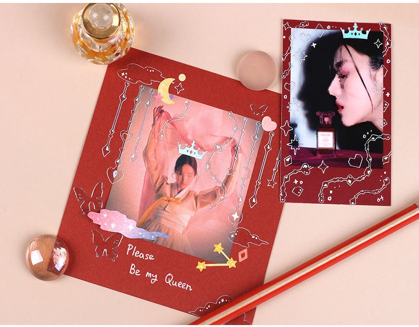 Tấm sticker Hologram, Silver decor toploader, trang trí
