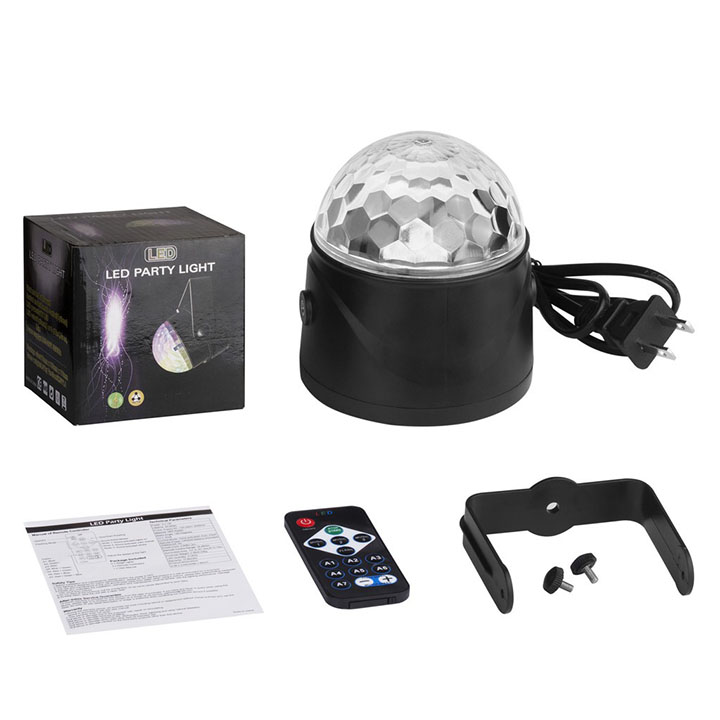 Đèn LED quả cầu xoay pha lê 7 màu