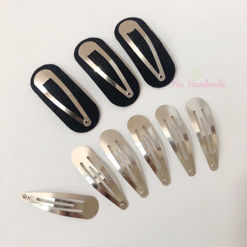[Ảnh thật] Phôi kẹp tóc giọt nước làm handmade, kẹp tóc trơn Lazada
