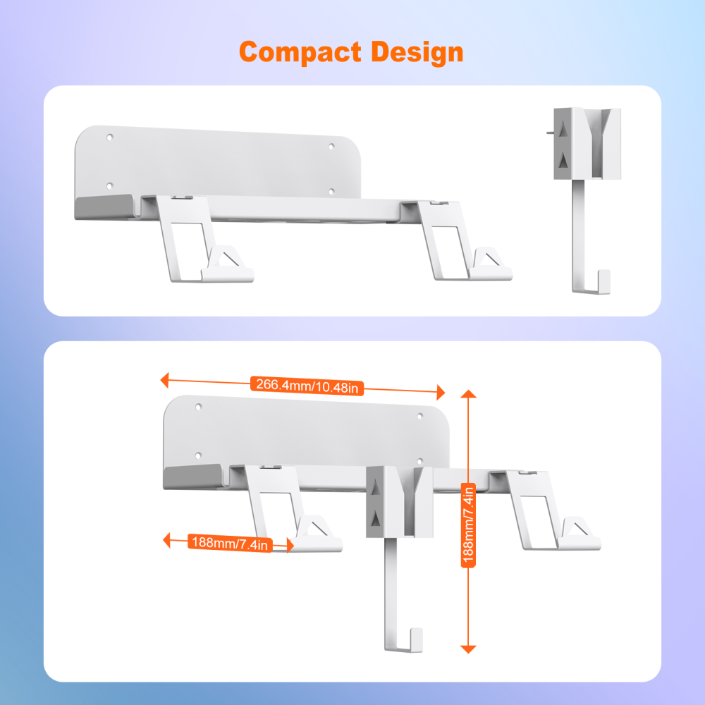 For PS5 Game Console Wall Bracket Wall Mount Storage Rack Stand for PS5 Game Handle and Earphone Bracket Anti-Slip Holder