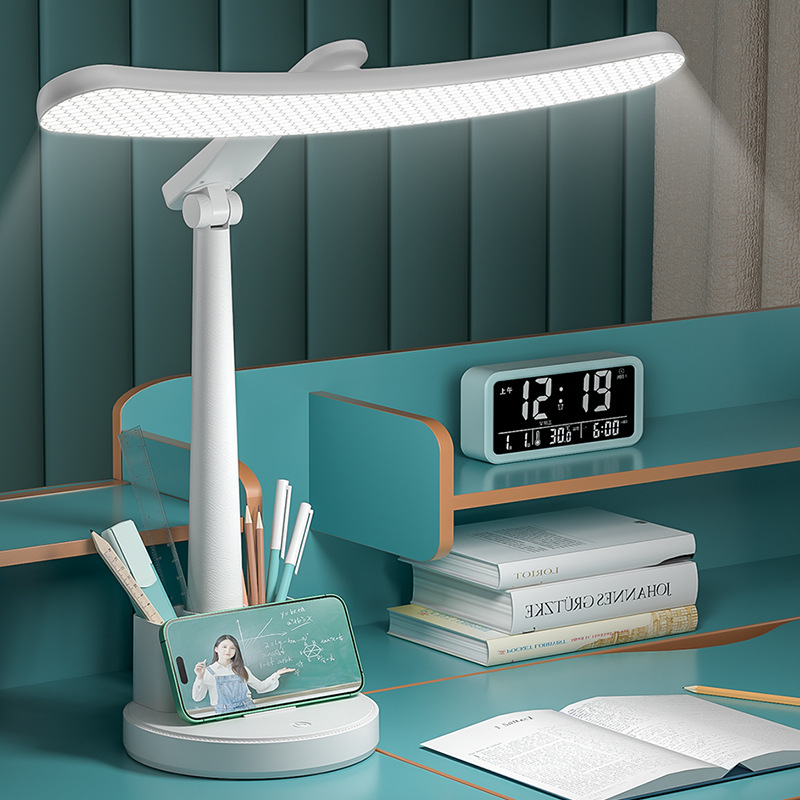 DANLE【Miễn phí vận chuyển】Bóng LED mới cong Đèn bàn học sinh học xi bảo vệ mắt ký túc xá đặc biệt chân cắm gập Đèn đọc sách ban đêm cạnh giường ngủ