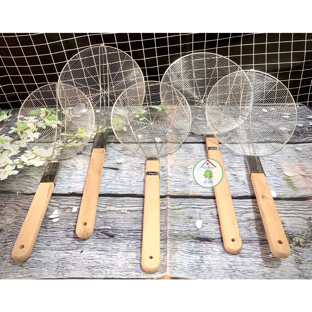 Vợt vòng cán gỗ (6 size từ 20cm đến 30cm)