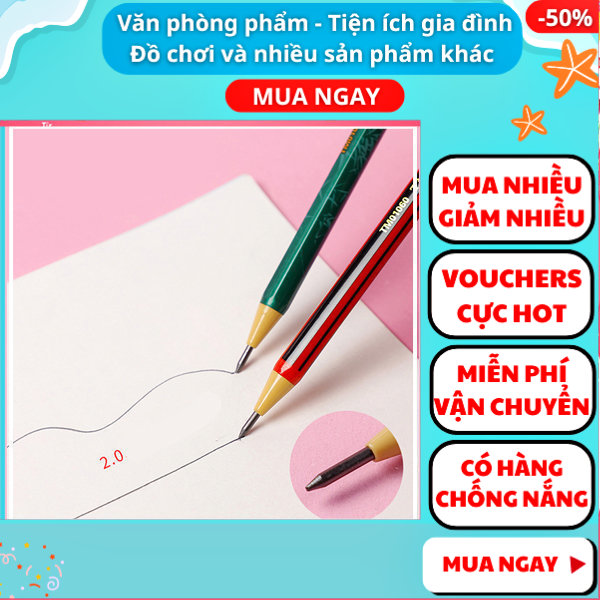 Combo Bút chì bấm 2B ngòi to 2.0 kèm 20 ruột bút giá rẻ cực tốt ✓Bút chì 2B ✓Bút chì kim ✓bút chì vẽ chuyên nghiệp , đồ dùng học tập✓ Nguyễn Thùy Store