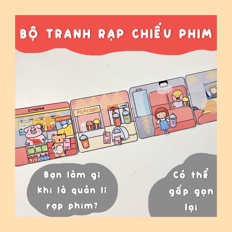 COMBO 2 BỘ TRANH ĐỒ CHƠI GIẤY CÔ TIÊN XANH